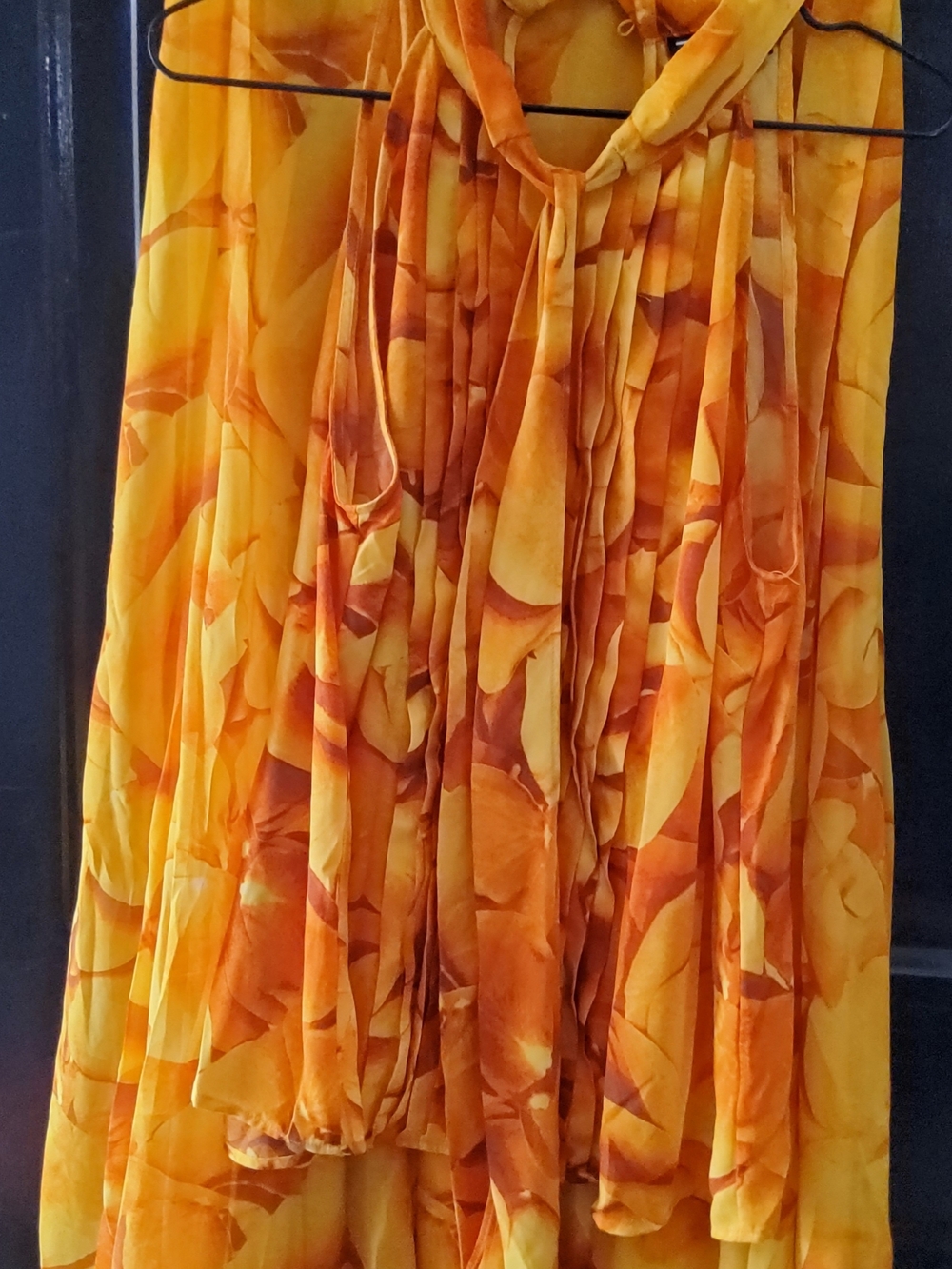 New York & Company Yellow and Orange Floral Maxi Dress